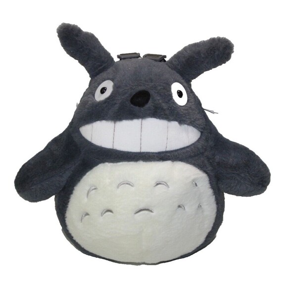 Studio Ghibli Other - Studio Ghibli My Neighbor Gray Totoro Smiling Plush Adjustable Strap Backpack